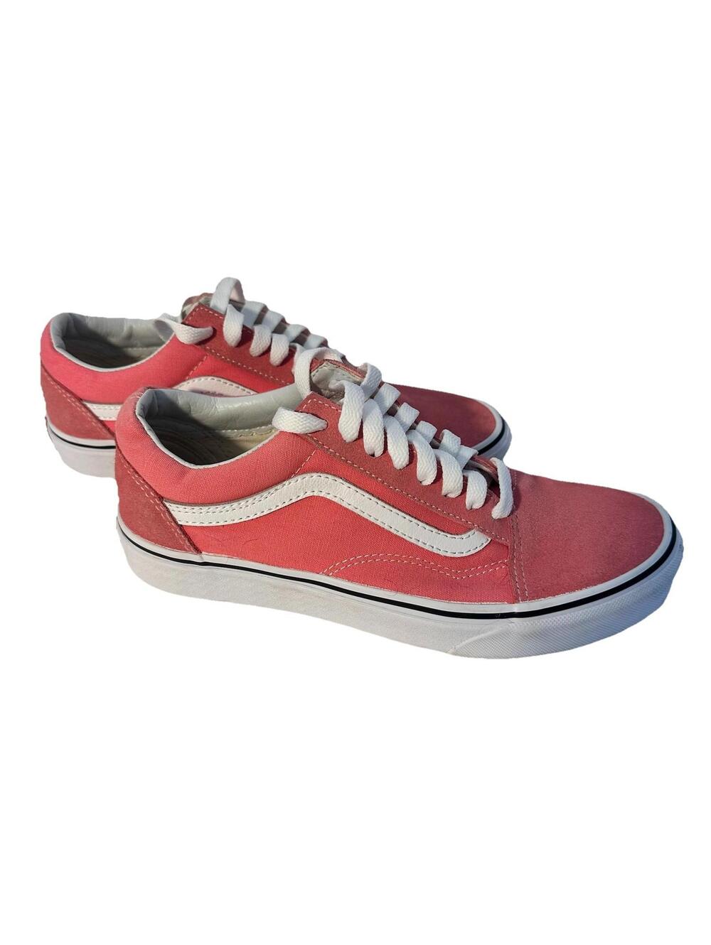 VANS Old School LtRed Suede & Wht Skater Shoes 500714 Men's US 7 / Women US 8.5
